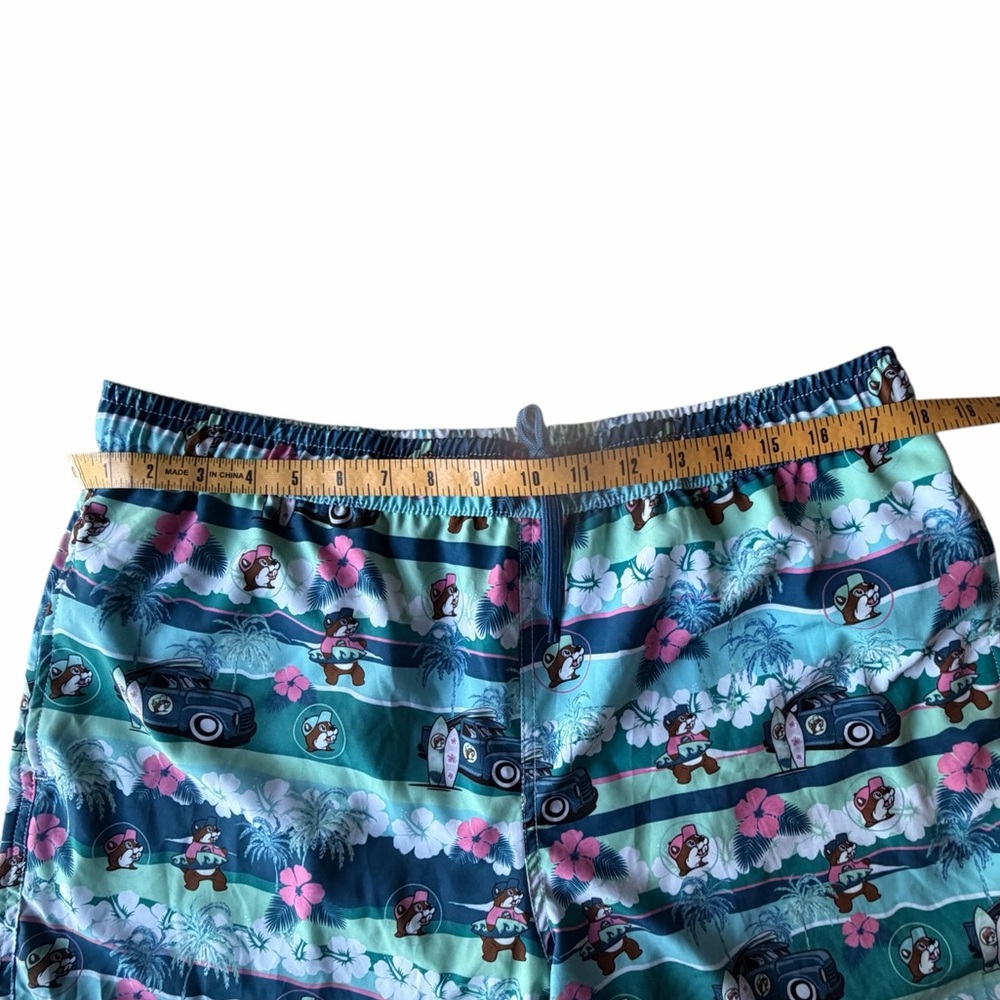 NEW Buc-ee’s Mens Tropical Surfer Hawaiian Surfboard Swim Trunks Shorts, XXL - Picture 8 of 9